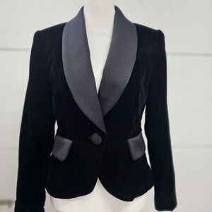 Oleg Cassini Black Velvet Blazer with Satin Lapel